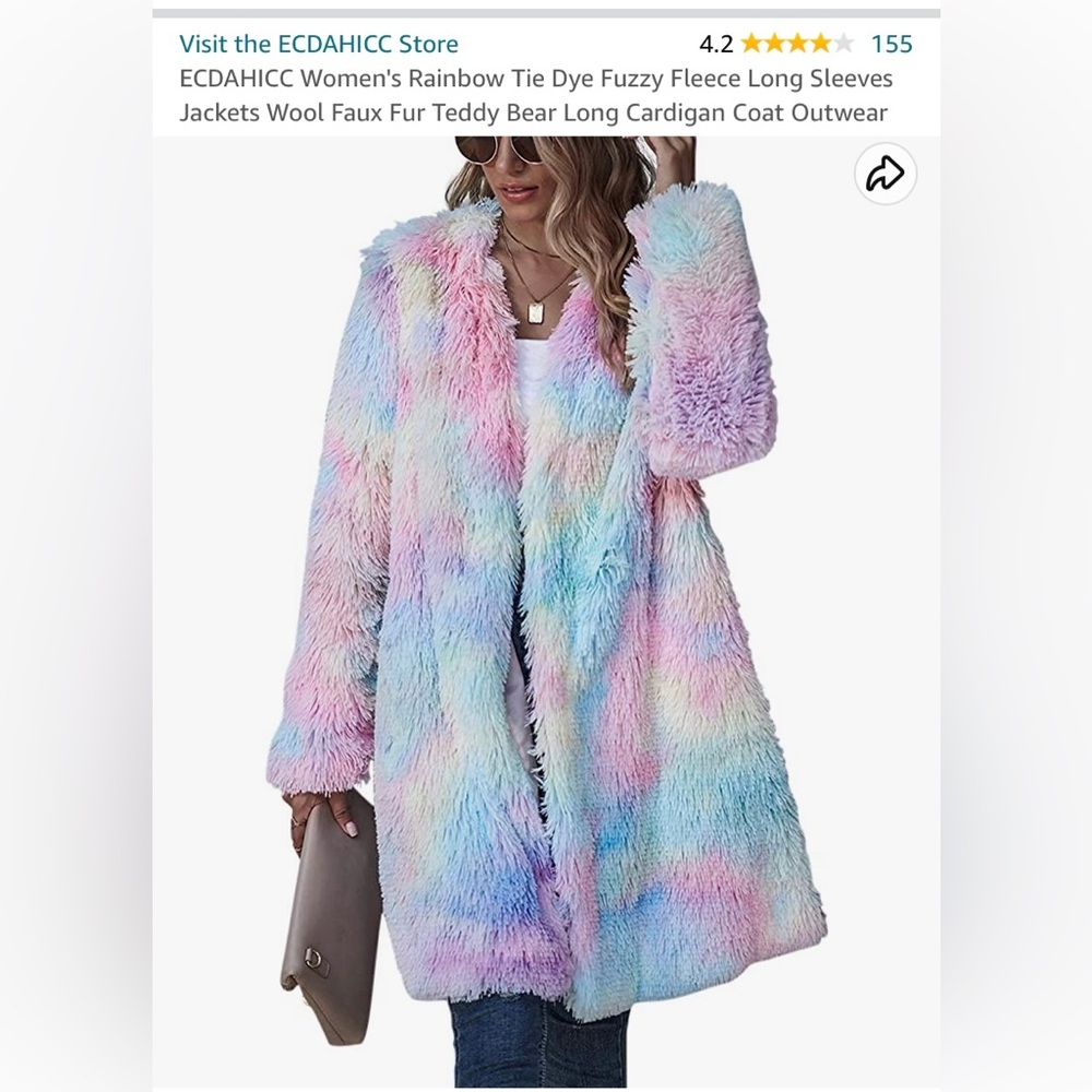 Rainbow Fur Coat Taylor Swift Eras Tour Festival wear